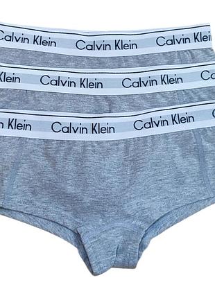 Женские трусики-шортики calvin klein набор 3шт. серые l