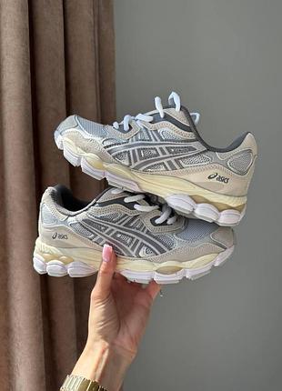 Жіночі кросівки асікс гел нус asics gel nyc beige grey 38