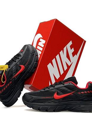 Мужские кроссовки nike initiator черные текстильные кроссы найк воздухопроницаемые на весну лето кожаные вьетнам