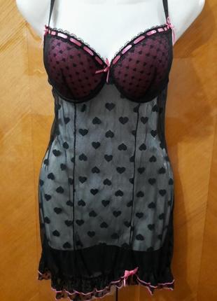 Р.34 d 75 d no secrets пеньюар косточки поролон кружево красивое эротичное белье