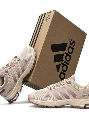 Женские кроссовки adidas marathon бежевые легкие качественные для отдыха и спорта летние сеточка популярные беговые адедас марафон