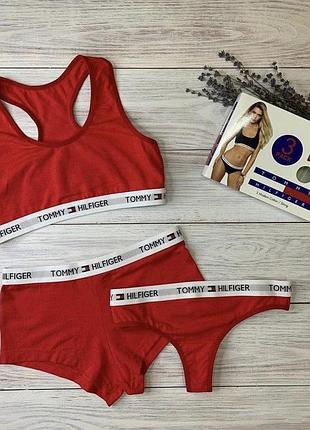 Женский набор белья tommy hilfiger красный xl