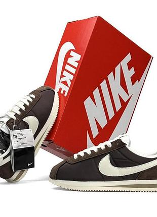 Женские кроссовки nike cortez w коричневые стильные найк кортез замшевые на каждый день весна лето вьетнам