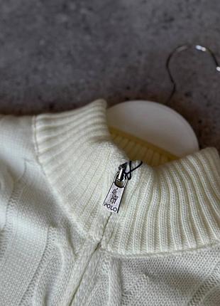 Чоловічий зимовий светр polo ralph lauren/поло ральф лорен, коттонова модель з вишивкою, білий, туреччина s,xl,xxl xxl