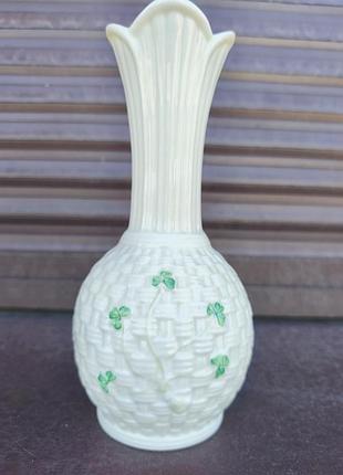 Фарфоровая ваза belleek sperrin с фирменным узором "плетена корзина