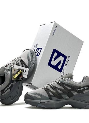 Мужские кроссовки salomon xt pu re gtx gore tex серые спортивные кроссы саломон пуре гортекс на осень весна