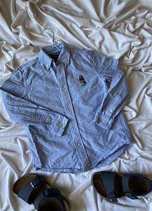 Детская рубашка polo ralph lauren 7 лет с мишкой