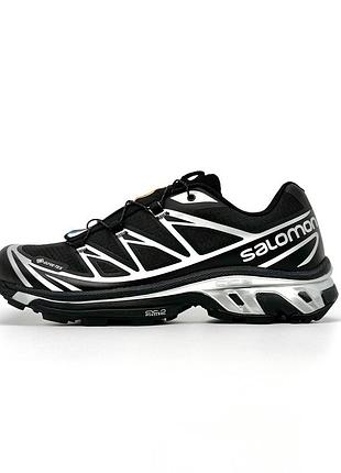 Мужские кроссовки саломон хт водонепроницаемые стильные salomon xt-6 gore-tex black silver 44
