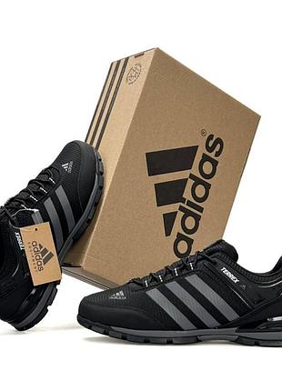 Чоловічі кросівки adidas terrex black grey демісезонні повсякденні спортивні чорні адідас террекс весна літо осінь