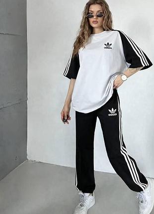 Женский спортивный костюм футболка и штаны, турецкая двунитка