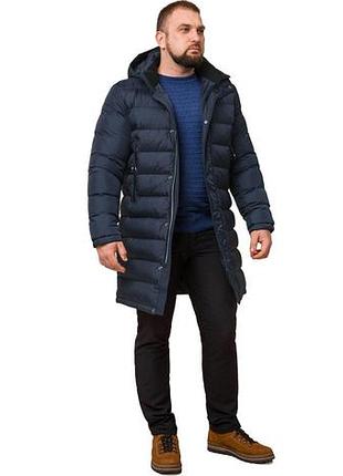 Сучасна чоловіча темно-синя куртка великого розміру модель 53482 60 (5xl)