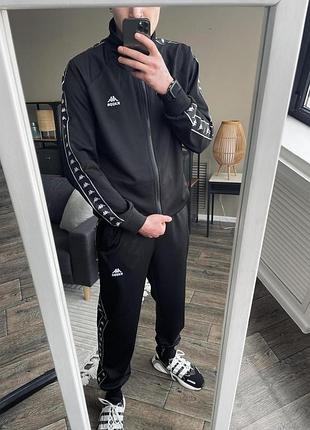Кофта спортивная kappa мужская черная, кофта на молнии каппа олимпийка s m l xl m