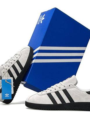 Жіночі ретро кросівки adidas bermuda сірі класичні з натуральної замші повсякденні вуличні на весну адідас бермуда якісні
