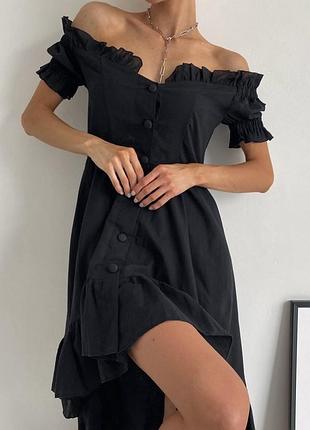 Трендовое платье из хлопка асимметричного кроя размер