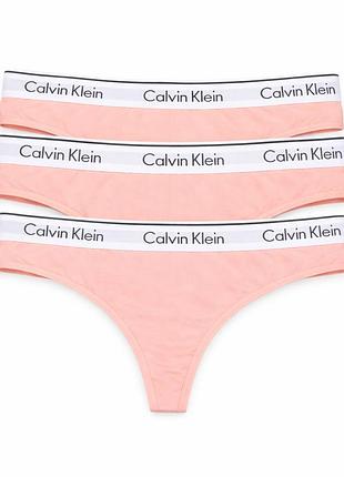 Женские трусики-бикини calvin klein набор 3шт. персик