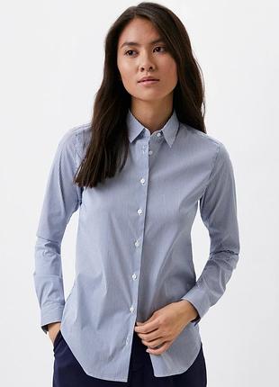Стильная женская рубашка в бело - синюю полоску uniqlo made in indonesia, 💯 оригинал