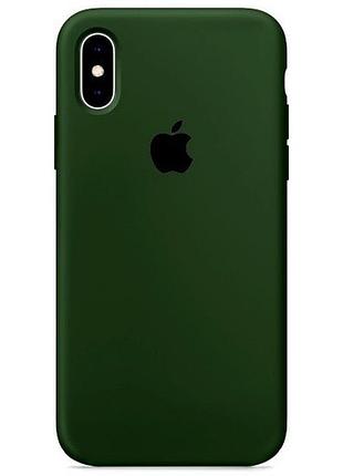 Чохол силіконовий протиударний для iphone x/xs темно-зелений