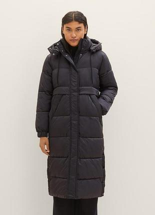 Куртка puffer coat with a hood 1037596хх14482 tom tailor m чорний 1037596хх14482