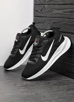 Кроссовки nike zoom черные с белой подошвой сетка лето 44