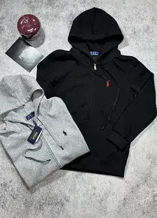 Худи polo ralph lauren мужское и женское, серый черное новое коттон чорний