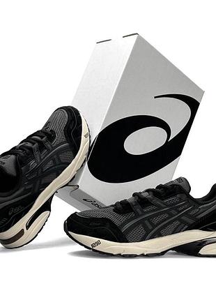 Мужские кроссовки asics gel 1000 черные спортивные кроссы асикс гел текстильная сетка лето весна вьетнам