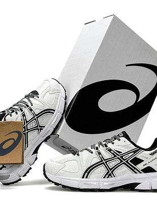 Мужские кроссовки asics gel kahana 8 черно белые кросы асикс гел кахана воздухопроницаемые из сетки на весну лето вьетнам 42