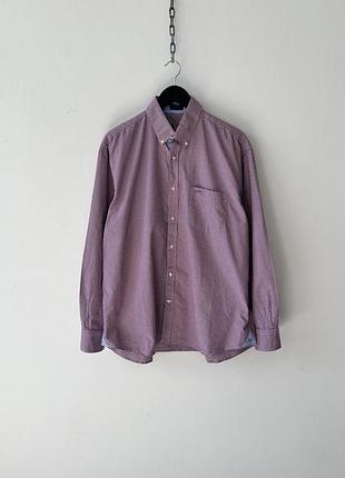 Чоловіча сорочка ⁠paul & shark yachting gingham check shirt men xxl button down red embroidered logo