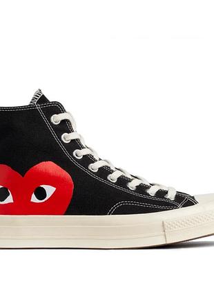 Кроссовки chuck taylor vintage 70 x comme des garcons play hi black/white/high risk red 150204c 42