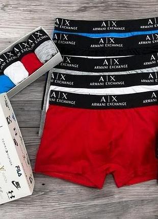Трусы мужские боксеры emporio armani 5 шт набор в подарочной упаковке боксеры трусы чоловічі труси боксери exz0