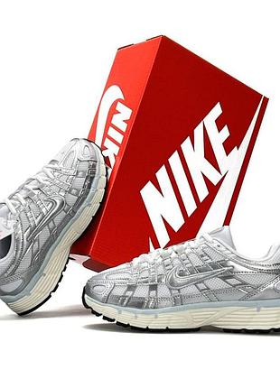 Модные женские кроссовки nike p-6000 серебряные кроссы текстильные найк повседневные воздухопроницаемые на весну лето 38