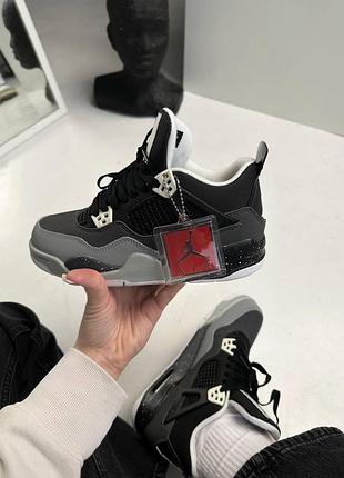 Мужские кроссовки nike air jordan 4 retro черные, ультралегкие и дышащие джордан 4 black 41