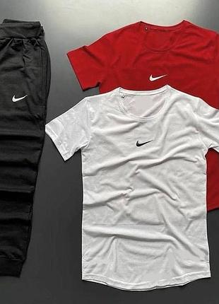 Спортивний костюм nike чоловічий з футболкою та штанами комплект nike футболка та штани на літо найк літній ( футболка на вибір)