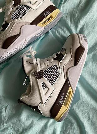 Жіночі кросівки nike air jordan retro 4 кроси найк зручні шкіряні білі для жінок повсякденні найки