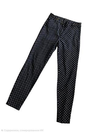 | черные брюки скошенные h&amp;m, размер 32 (xxs/xs)