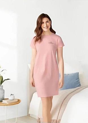 Домашнее платье (ночная рубашка), размер l/xl, цвет розовый