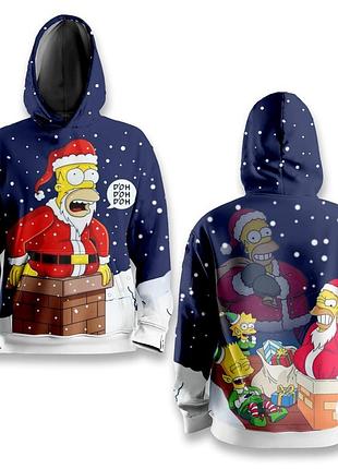 Худі спортивне з 3d принтом santa homer 31536 3xl