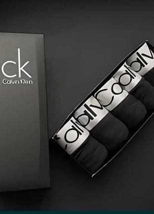 Мужские трусы calvin klein (кельвин кляйн) набор из 5 штук удобные (хлопковые) чёрные m