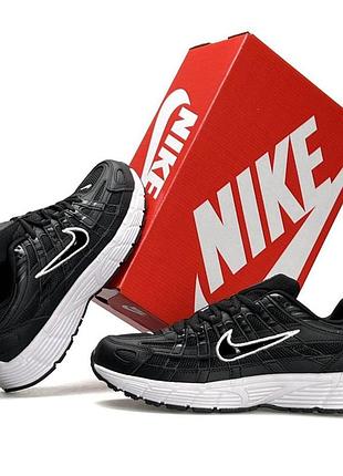 Мужские nike p-6000 m черно белые кроссы найк р-6000 текстильные воздухопроницаемые на весну лето кожаные вьетнам 44