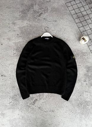 Свитер stone island sweater черный мужской кофта весенняя осенняя всесезонная стон айленд s m l xl xxl xxl