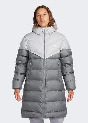 Пуховик nike storm-fit длинный (серый) fb8189-084 м