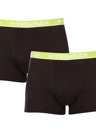 Трусы-боксеры head basic boxer 2p светло-зеленый, черный мужчины xl