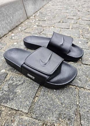 Мужские шлепанцы найк комфортные сандалии nike из натуральной кожи