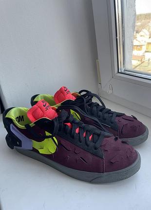 Кроссовки мужские nike acronym x blazer low night maroon unisex red lemon-venom black dn2067-600
