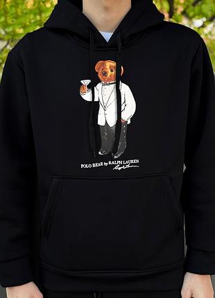 Черная кофта polo ralph lauren мужская весенняя худи polo ralph lauren черного цвета на весну для парня l, 48