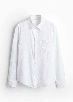 Біла льняна сорочка h&m