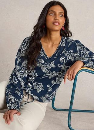 Блузка white stuff betty tie hem