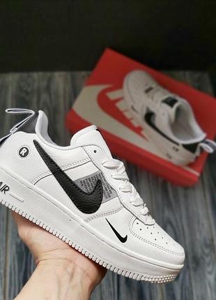 Nike air force 1 mid белые с черным женские кроссовки размер 38/24см