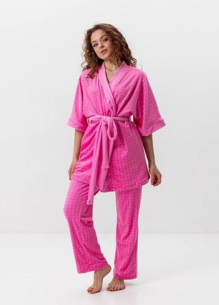 Комплект женский из плюшевого велюра штаны и халат victoria’s secret 3418_s 15955 s