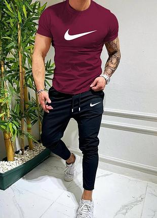 Спортивний костюм nike чоловічий з футболкою та штанами комплект nike футболка та штани на літо найк літній костюм