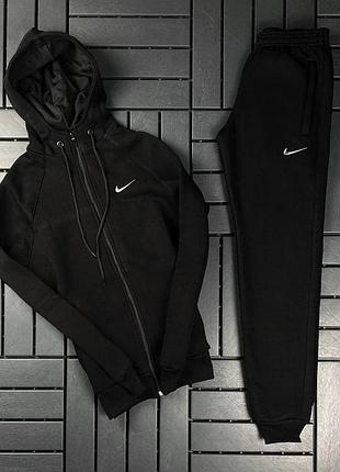 Черный мужской спортивный костюм nike костюм кофта с капюшоном и брюки мужской черный на весну